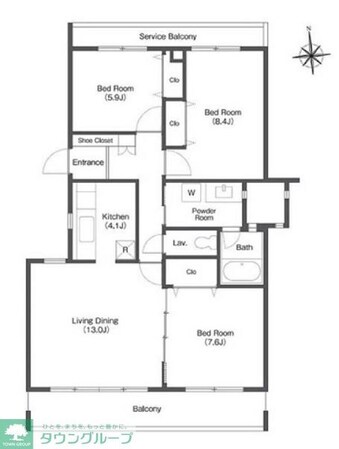 コンフォリア鷺沼三丁目の物件間取画像